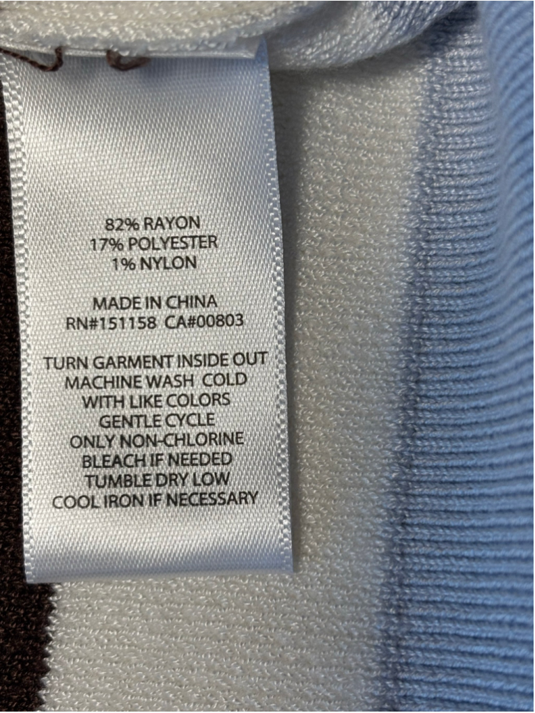 525 America Cropped Long Sleeve Rugby Polo Sweater Striped Blue White Small Nwt — image 6 of 6
